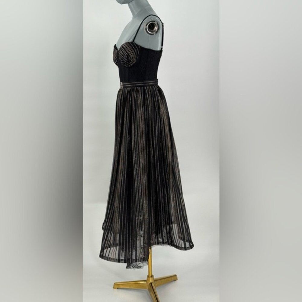 🆕 PATBO 🧿 NWOT Prism Lace & Lurex Metallic Thread Midi-Dress, Sz BR 36 US 4 - Picture 10 of 15